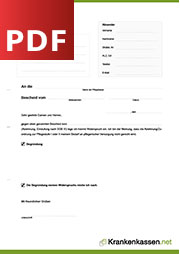 Deckblatt der für PDF-Datei Widerspruch gegen Einstufung in Pflegestufe